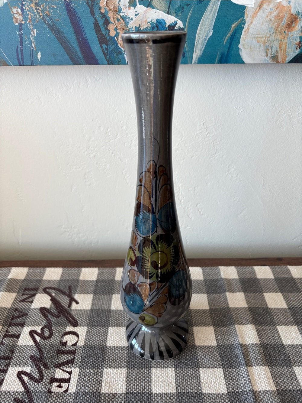 Mexican Tonola Vase 14”